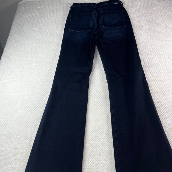 MOTHER The Hustler Roller Skimp Flare Jeans Blue Denim Front Seam High Rise 26 - Picture 2 of 12